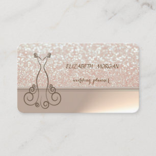 Professional Elegant Stylish Chic Glittery,Dress Business Card