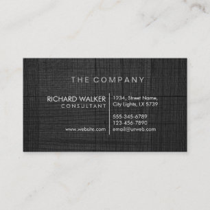 Professional Elegant Subtle Black Wood Modern Business Card