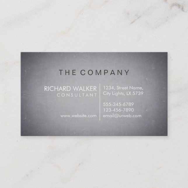 Professional Elegant Subtle Chalkboard Modern Business Card (Front)