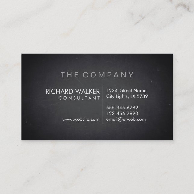 Professional Elegant Subtle Chalkboard Modern Business Card (Front)