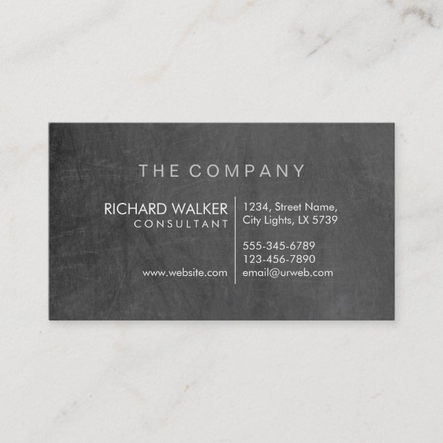 Professional Elegant Subtle Chalkboard Modern Business Card (Front)