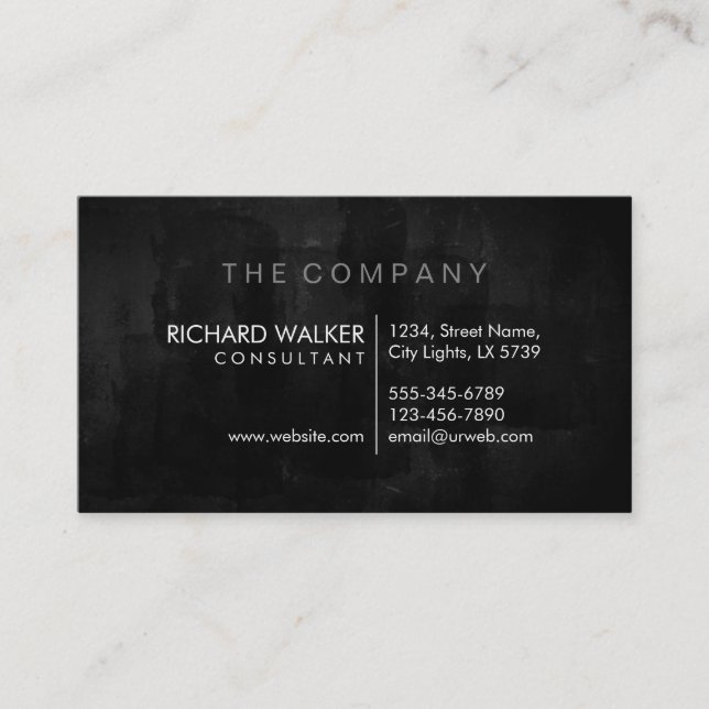 Professional Elegant Subtle Chalkboard Modern Business Card (Front)