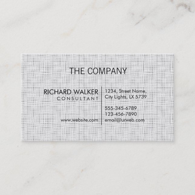 Professional Elegant Subtle White Plain Modern Business Card (Front)