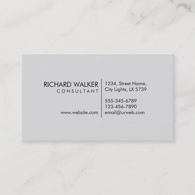 Professional Elegant Subtle White Plain Modern Business Card (Front)