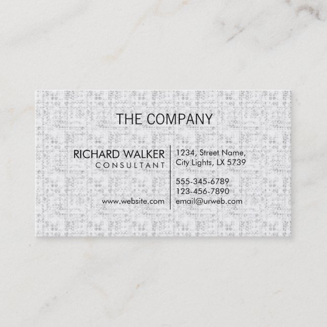 Professional Elegant Subtle White Plain Modern Business Card (Front)