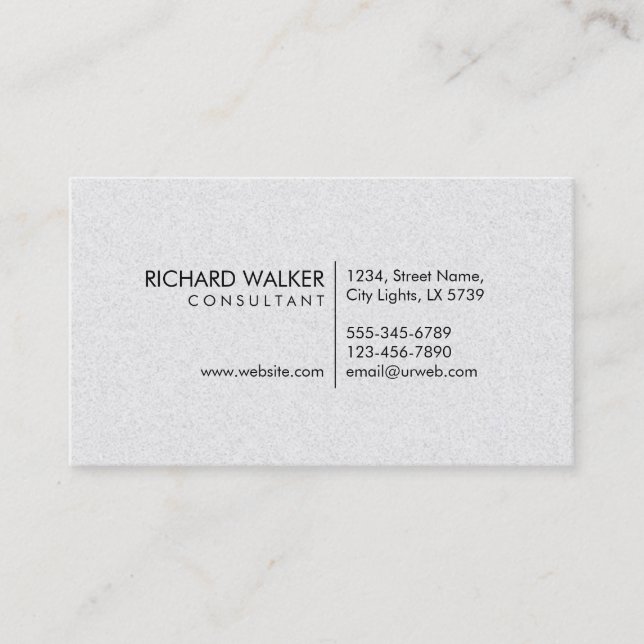 Professional Elegant Subtle White Plain Modern Business Card (Front)