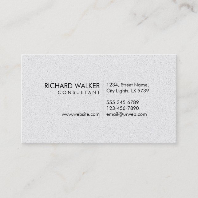 Professional Elegant Subtle White Plain Modern Business Card (Front)