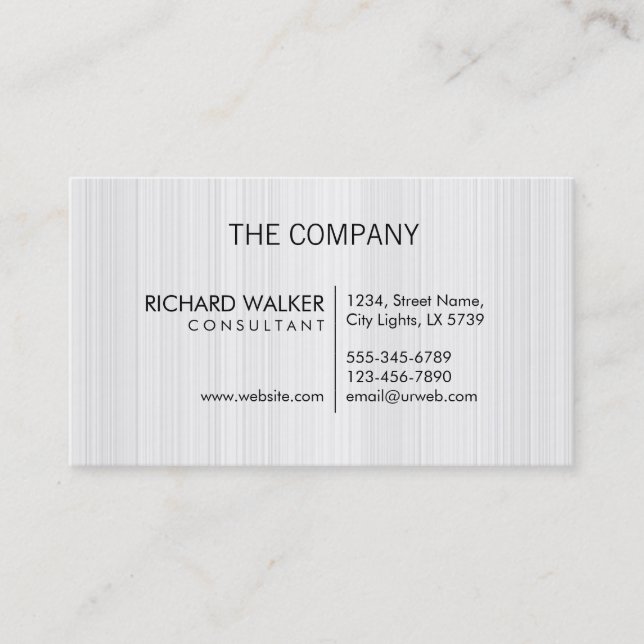 Professional Elegant Subtle White Plain Modern Business Card (Front)