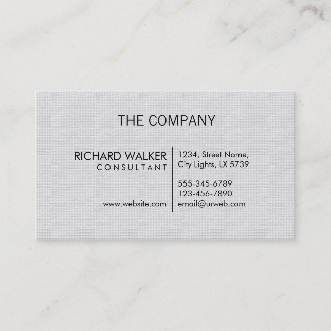 Professional Elegant Subtle White Plain Modern Business Card (Front)