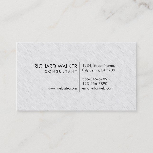 Professional Elegant Subtle White Plain Modern Business Card (Front)