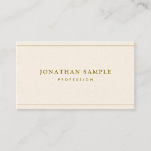 Professional Elegant Template Gold Text Luxe Cream Business Card