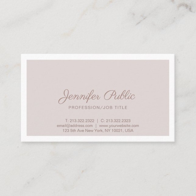Professional Elegant Vintage Colour Simple Plain Business Card (Front)
