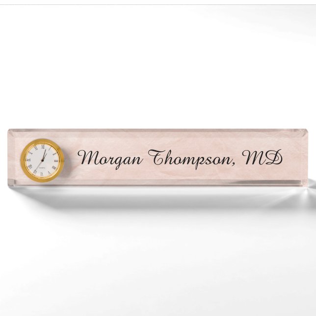 Professional Elegant Vintage Pink Nameplate (Front)