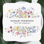 Professional Elegant Watercolor Wildflower QR Code Square Business Card<br><div class="desc">Elevate your professional image with our Professional Elegant Watercolor Wildflower QR Code Square Business Card. Designed for those who appreciate the fusion of modern minimalism and boho charm, this business card features a stunning watercolor floral design in pastel hues of purple, pink, blue, and green. The soft, chic branding is...</div>