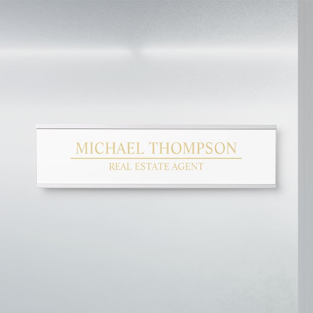 Professional Elegant White and Gold Door Sign (Creator Uploaded)
