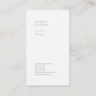 Professional elegant white blue minimalist modern business card