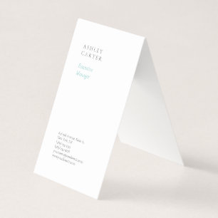 Professional elegant white blue minimalist modern business card