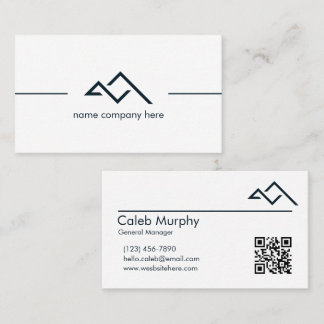 Professional Elegant White Bold Dark Green Modern Business Card