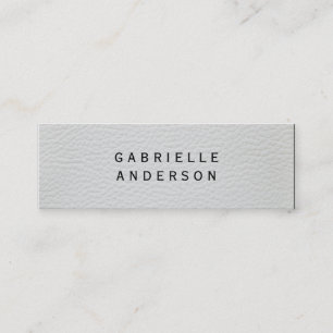 Professional Elegant White Leather Mini Business Card
