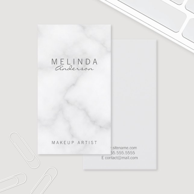 Professional Elegant White Marble Business Card (Creator Uploaded)