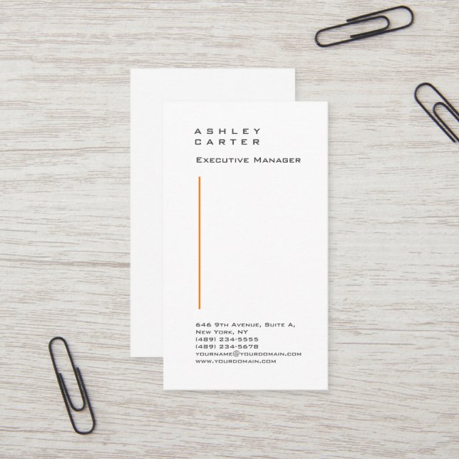 Professional elegant white minimalist have printed business card (Front/Back In Situ)