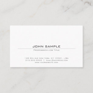 Professional Elegant White Modern Simple Chic Business Card