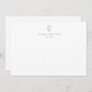 Professional Elegant White Monogram Thank You Card