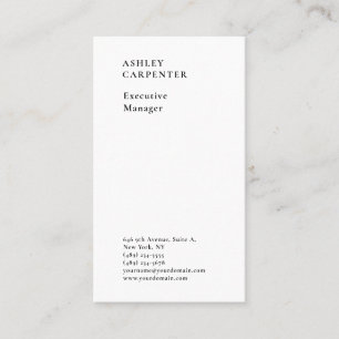 Professional elegant white plain minimalist modern business card