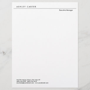 Professional elegant white plain minimalist modern custom letterhead