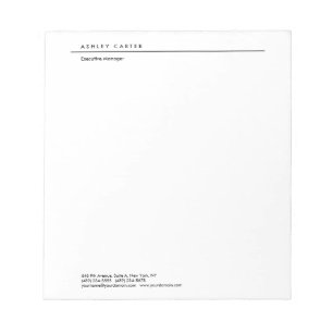 Professional elegant white plain minimalist modern notepad