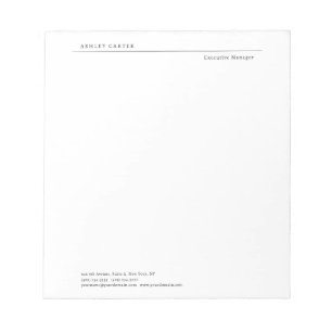 Professional elegant white plain minimalist modern notepad