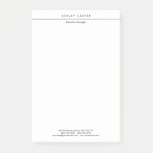 Professional elegant white plain minimalist modern post-it notes