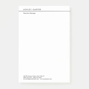 Professional elegant white plain minimalist modern post-it notes