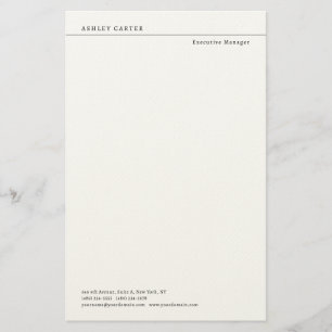 Professional elegant white plain minimalist modern stationery