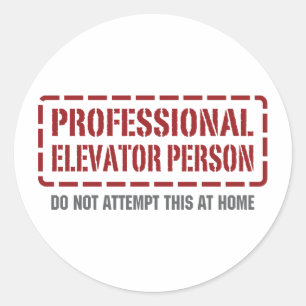 Professional Elevator Person Classic Round Sticker
