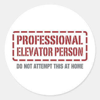 Professional Elevator Person Classic Round Sticker