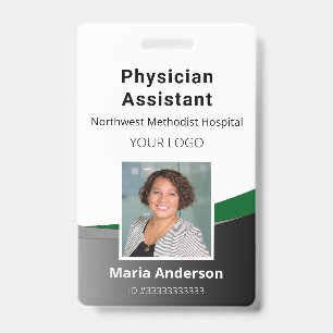 Professional Employee Black and Green ID Badge