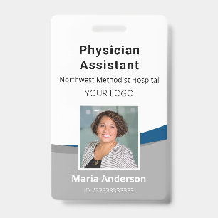 Professional Employee Blue and Grey ID Badge