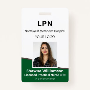 Professional Employee Green and Grey ID Badge