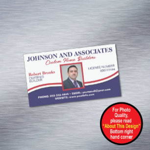 Professional Employee Photo Business Card Magnet