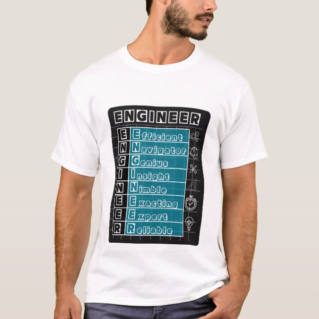 Professional Engineer Definition Blueprint T-Shirt (Front)