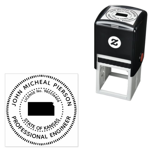 Professional Engineer Kansas Self-inking Stamp (In Situ)