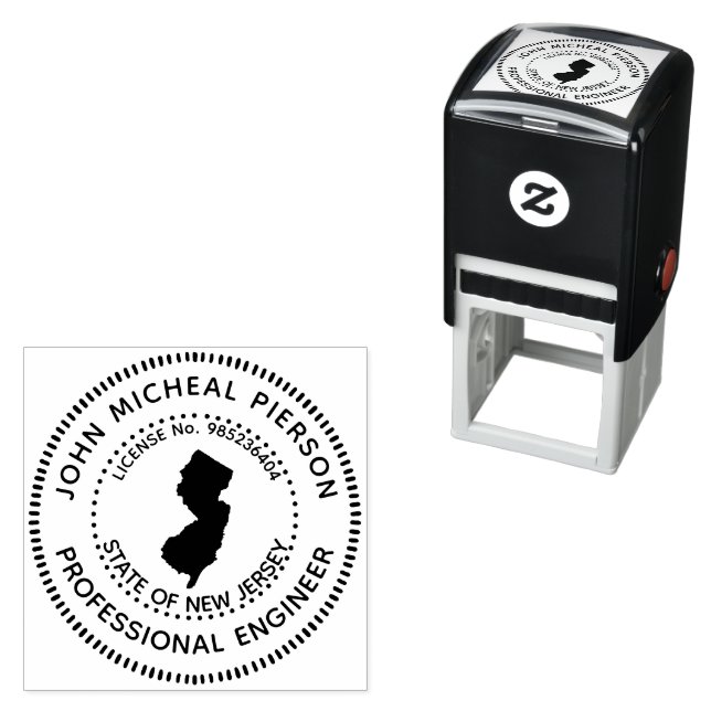 Professional Engineer New Jersey Self-inking Stamp (In Situ)