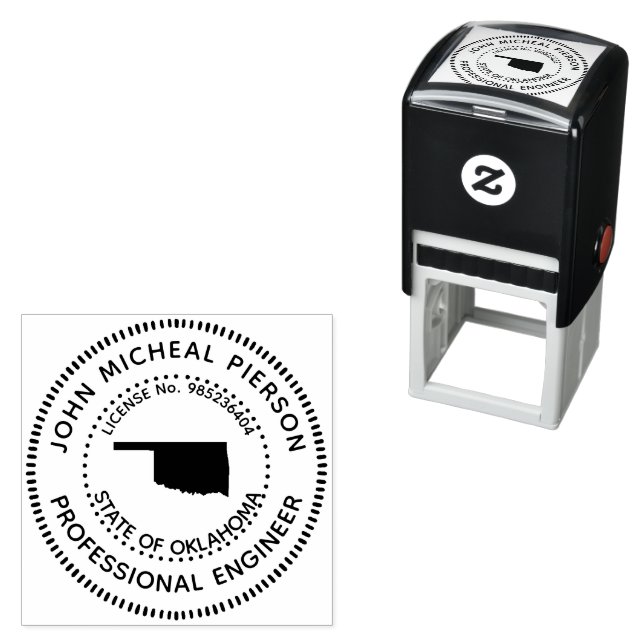 Professional Engineer Oklahoma Self-inking Stamp (In Situ)