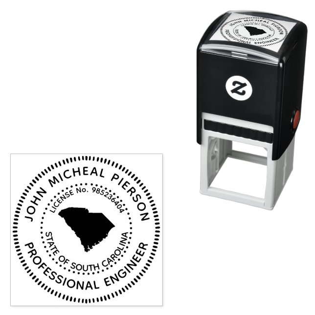Professional Engineer South Carolina Self-inking Stamp (In Situ)