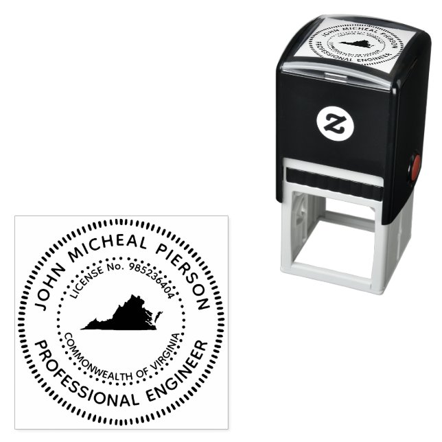 Professional Engineer Virginia Self-inking Stamp (In Situ)