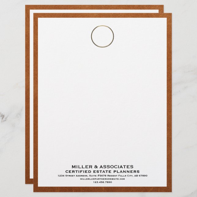 Professional Estate Planner Letterhead Gold Logo (Front/Back)