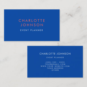 Professional Event Planner Cobalt Business Card