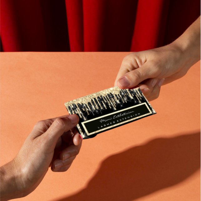 Professional Event Planner Eyelash Sepia Gold Drip Business Card (Professional Event Planner Eyelash Sepia Gold Drip Business Card)