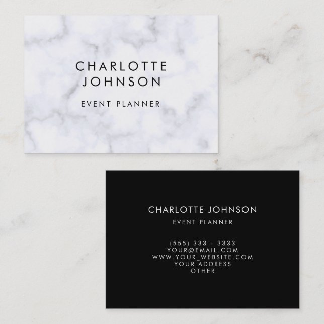Professional Event Planner Marble Pattern Business Card (Front/Back)